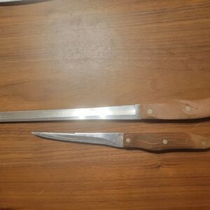 Cutco Knife Set with Silver Blades and Brown Handles